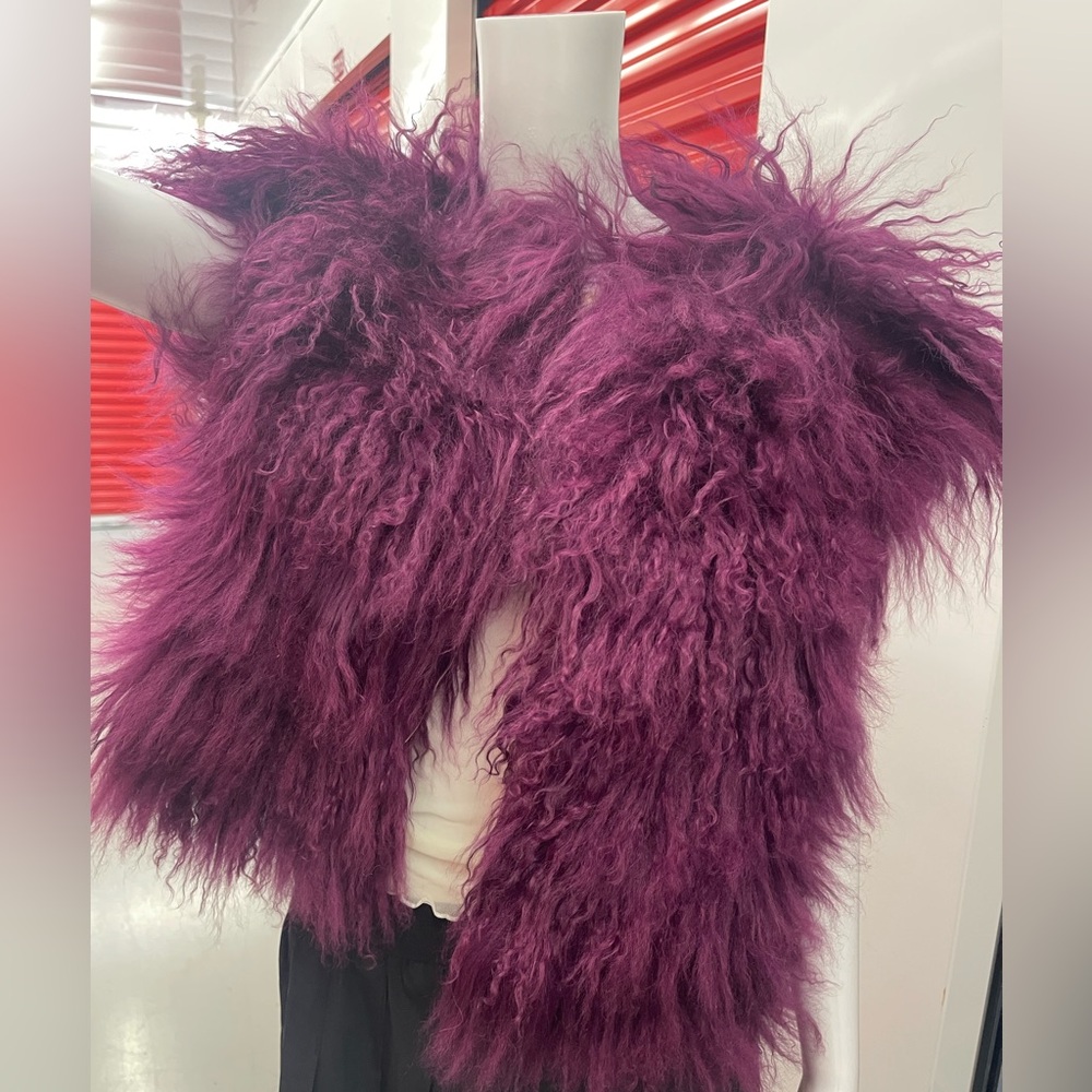 Jocelyn Vibrant Purple Faux Mongolian Fur Vest